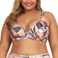 TOP COM BOJO PLUS ESTAMPADO BRASIL POP - Banho de Mar