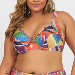 TOP COM BOJO PLUS ESTAMPADO MODERN TEX - Banho de Mar