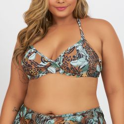TOP MEIA TAÇA PLUS ESTAMPADO GRAPHIC INSTINCT - Banho de Mar