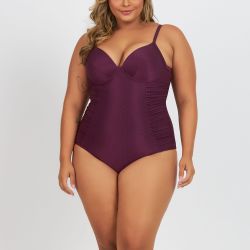 BODY MAIÔ C/ BOJO E RECORTE PLUS LISO MALBEC - Banho de Mar