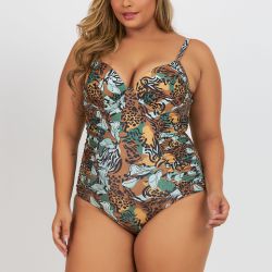 BODY MAIÔ COM BOJO E RECORTE PLUS ESTAMPADO GRAPHI... - Banho de Mar