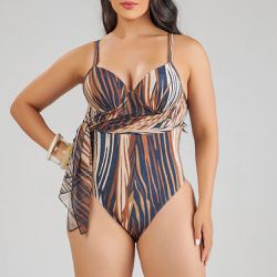 MAIO SAIDA COM BOJO ESTAMPADO PELE SELVAGEM - Banho de Mar