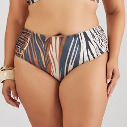 BIQUINI PLUS DRAPEE ESTAMPADO PELE SELVAGEM - Banho de Mar
