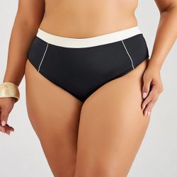 BIQUINI BICOLOR PLUS PRETO COM AREIA - Banho de Mar