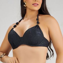 TOP COM BOJO DELUXE PRETO - Banho de Mar