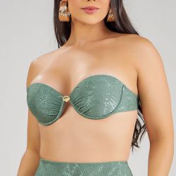 TOP BUSTIE COM BOJO DELUXE VERDE AMAZONIA - Banho de Mar