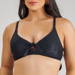 TOP COM BOJO LIGHT REMOV PRETO - Banho de Mar