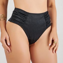 BIQUINI MAX DRAPEE FIO DENTAL LISO ZB PRETO - Banho de Mar