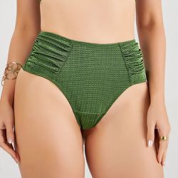 BIQUINI MAX DRAPEE FIO DENTAL LISO ZB VERDE SELVA - Banho de Mar