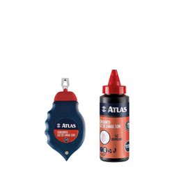 Kit Linha 30cm E Giz Em Po Vermelho Atlas - 2B Autotintas