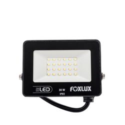 Refletor Led 30W 6500K Preto Bivolt Foxlux - 2B Autotintas