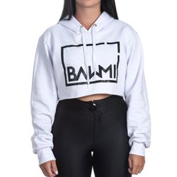 Cropped Moletom Flanelado Bawmi Branco - BAWMI