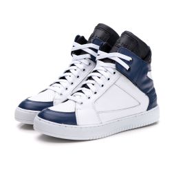 Tenis Sneaker Bawmi Cano Alto Feminino Azul/Branco - BAWMI