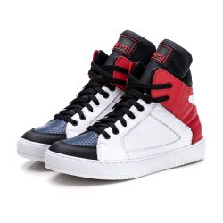 Tenis Sneaker Bawmi Cano Alto Feminino Vermelho/Az... - BAWMI