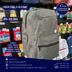 MOCHILA BASIC - 1739 - Bazar Canto das Utilidades