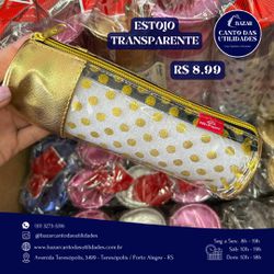 ESTOJO TRANSPARENTE - 1741 - Bazar Canto das Utilidades