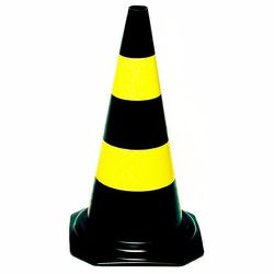 CONE P/SINAL.PLASTICO AMAR./PRETO 50CM PINTADO - COLOMARTI FERRAMENTAS