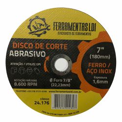 LDI DISCO CORTE FERRO / AÇO INOX 180,0X1,60X22,2 - COLOMARTI FERRAMENTAS