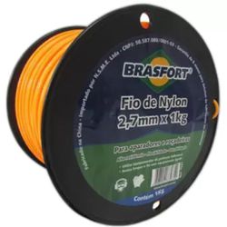 LINHA NYLON REDONDO 2,70MM ROLO 160MT 7541 BRASFOR... - COLOMARTI FERRAMENTAS