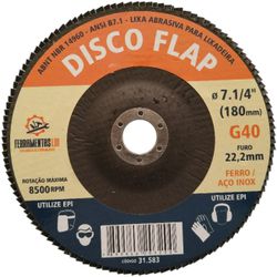 LIXA FLAP DISC 180X22 G 80 ZIRCONADO LDI - COLOMARTI FERRAMENTAS