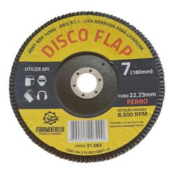 LIXA FLAP DISC 180X22 G 100 OXIDO ALUMINIO LDI - COLOMARTI FERRAMENTAS