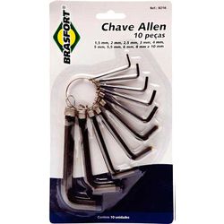 CHAVE ALLEN JG. 1,5-10MM 10PC 8216 BRASFORT - COLOMARTI FERRAMENTAS
