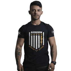 Camiseta AirBorn Honor and Glory - REF-057-PRETA - b2b-team6.com.br