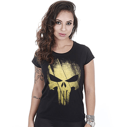 Camiseta Baby Look Feminina Punisher Gold Line - R... - b2b-team6.com.br