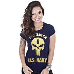 Camiseta Baby Look Feminina Punisher Seal Team Gol... - b2b-team6.com.br