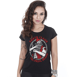 Camiseta Baby Look Feminina Santa Claus Tactical B... - b2b-team6.com.br