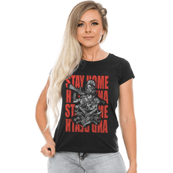 Camiseta Baby Look Feminina Stay Home And Death Te... - b2b-team6.com.br