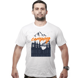 Camiseta Camping Wild life - OUT-001 BRANCA - b2b-team6.com.br