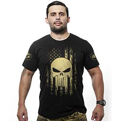 Camiseta EUA Defence Punisher - REF-GOLD-019-PRET - b2b-team6.com.br