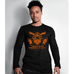 Camiseta Masculina Manga Longa Bombeiros Vidas Alh... - b2b-team6.com.br