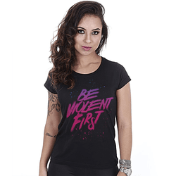 Camiseta Militar Baby Look Feminina Be Violent Fir... - b2b-team6.com.br