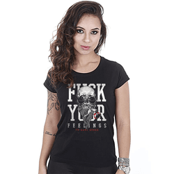 Camiseta Militar Baby Look Feminina Fuck Your Feel... - b2b-team6.com.br