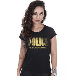 Camiseta Militar Baby Look Feminina Police Gold Li... - b2b-team6.com.br