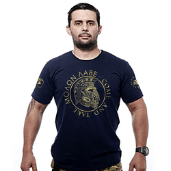 Camiseta Molon Labe Gold Line - GOLD-068-AZUL - b2b-team6.com.br