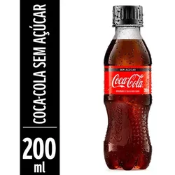 REFRIGERANTE 200ML COCA COLA ZERO PET UN - BEBFESTA