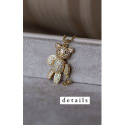 Colar Teddy Mãe e Filho Cravejado Ouro - 00211 - ISABELA MATTOS ACESSÓRIOS