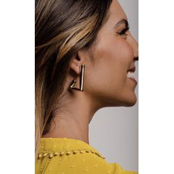 Argola Geométrica Ouro - 00382 - ISABELA MATTOS ACESSÓRIOS