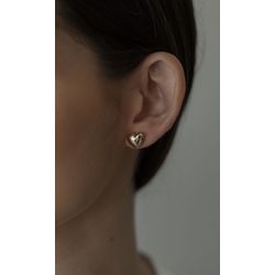 Brinco Mini Coração Liso Ouro - 005748 - ISABELA MATTOS ACESSÓRIOS