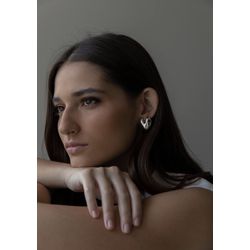 Brinco Coração Grande Liso Ródio - 007273 - ISABELA MATTOS ACESSÓRIOS