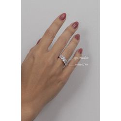 Anel Aparador Meio Cravejado Ródio - 947397439 - ISABELA MATTOS ACESSÓRIOS