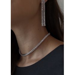 Choker Zircônia Carre Ródio - 00491 - ISABELA MATTOS ACESSÓRIOS