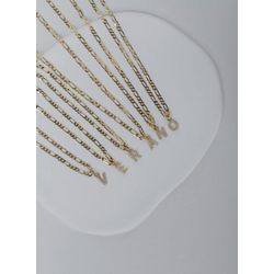 Colar Letra Cravejada Ouro - 3283723728 - ISABELA MATTOS ACESSÓRIOS