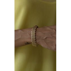 Pulseira Malha Elos Relógio Ouro - 617273 - ISABELA MATTOS ACESSÓRIOS