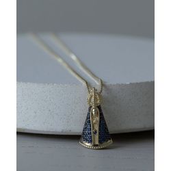 Colar Nossa Senhora Aparecida Cravejado Ouro - 00... - ISABELA MATTOS ACESSÓRIOS