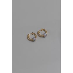 Argola Lisa com Esfera Cravejada - 4393759345 - ISABELA MATTOS ACESSÓRIOS