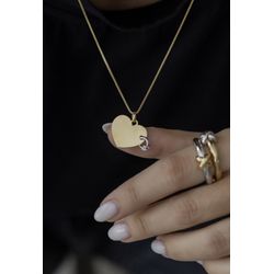 Colar Coração Detalhe Nózinho Mix de Banhos - 8579... - ISABELA MATTOS ACESSÓRIOS